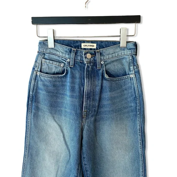 GRLFRND Sara jeans Super High Rise Slim Straight Rambla blue Revolve 25 new - Picture 7 of 15